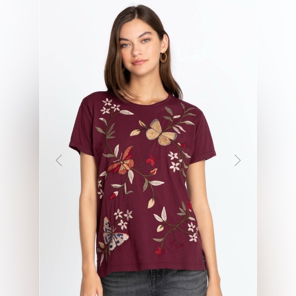 EUC 2x Johnny Was Penelope Embroidered Tee - Picture 3 of 7